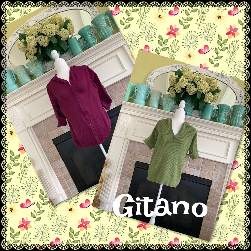 Vintage Gitano hooded sweater X2, size 16/18